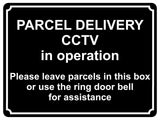 1377 PARCEL DELIVERY CCTV in operation Metal Aluminium Plaque Sign Door House