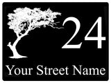 611 Custom Personalised Tree Number Address House Metal Aluminium Sign Plaque For Front Door Wall Gate