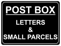 832 POST BOX LETTERS & SMALL PARCELS Metal Aluminium Plaque Sign House Gate Door