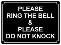 501 PLEASE RING BELL DO NOT KNOCK Metal Aluminium Plaque Sign Door House Office