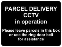 1376 PARCEL DELIVERY CCTV in operation Metal Aluminium Plaque Sign Door House