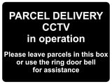 1376 PARCEL DELIVERY CCTV in operation Metal Aluminium Plaque Sign Door House