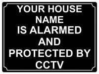 509 Custom Personalised CCTV ALARMED AND PROTECTED Metal Aluminium Sign Plaque Door House