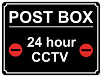 1427 POST BOX 24 hour CCTV Metal Aluminium Plaque Sign Door House Office Parcels