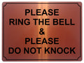 501 PLEASE RING BELL DO NOT KNOCK Metal Aluminium Plaque Sign Door House Office