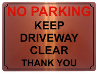 536 NO PARKING KEEP DRIVEWAY CLEAR Metal Aluminium Plaque Sign Door Gate House