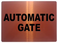 739 AUTOMATIC GATE Safety Metal Aluminium Plaque Sign For House Office Garden