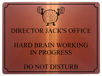 527 Personalised DIRECTOR HARD BRAIN Metal Aluminium Sign Plaque For Door Office