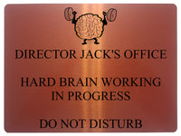 526 Personalised DIRECTOR HARD BRAIN Metal Aluminium Sign Plaque For Door Office