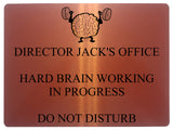 526 Personalised DIRECTOR HARD BRAIN Metal Aluminium Sign Plaque For Door Office