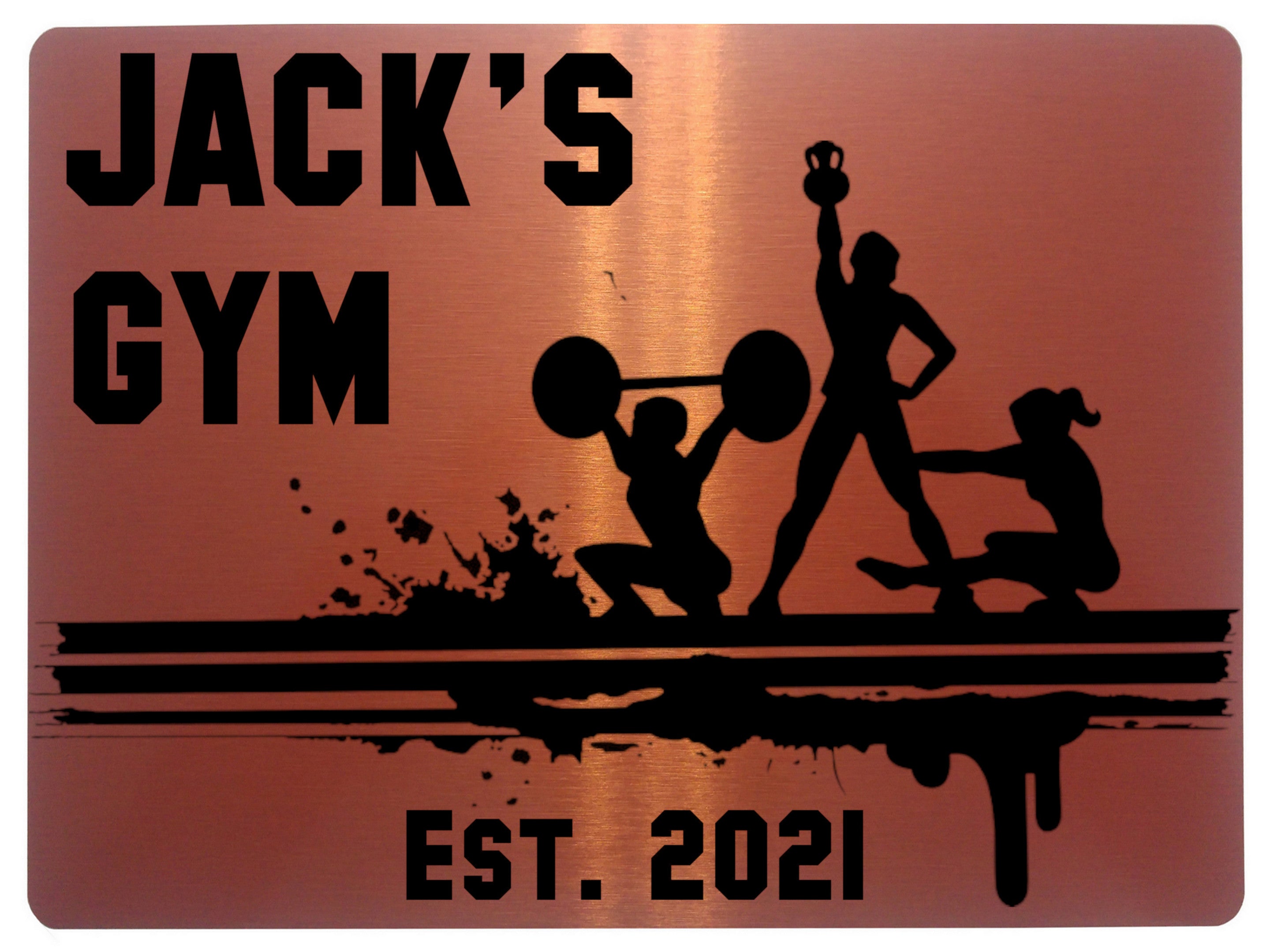 869 Custom Personalised Name's Gym Metal Aluminium Sign Plaque Fitness Door Wall