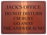 648 Personalised Name's Office DO NOT DISTURB I'M BUSY Funny Metal Aluminium Plaque Sign House