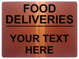 689 Custom Personalised Text FOOD DELIVERIES Metal Aluminium Sign Plaque House Office Door Gate