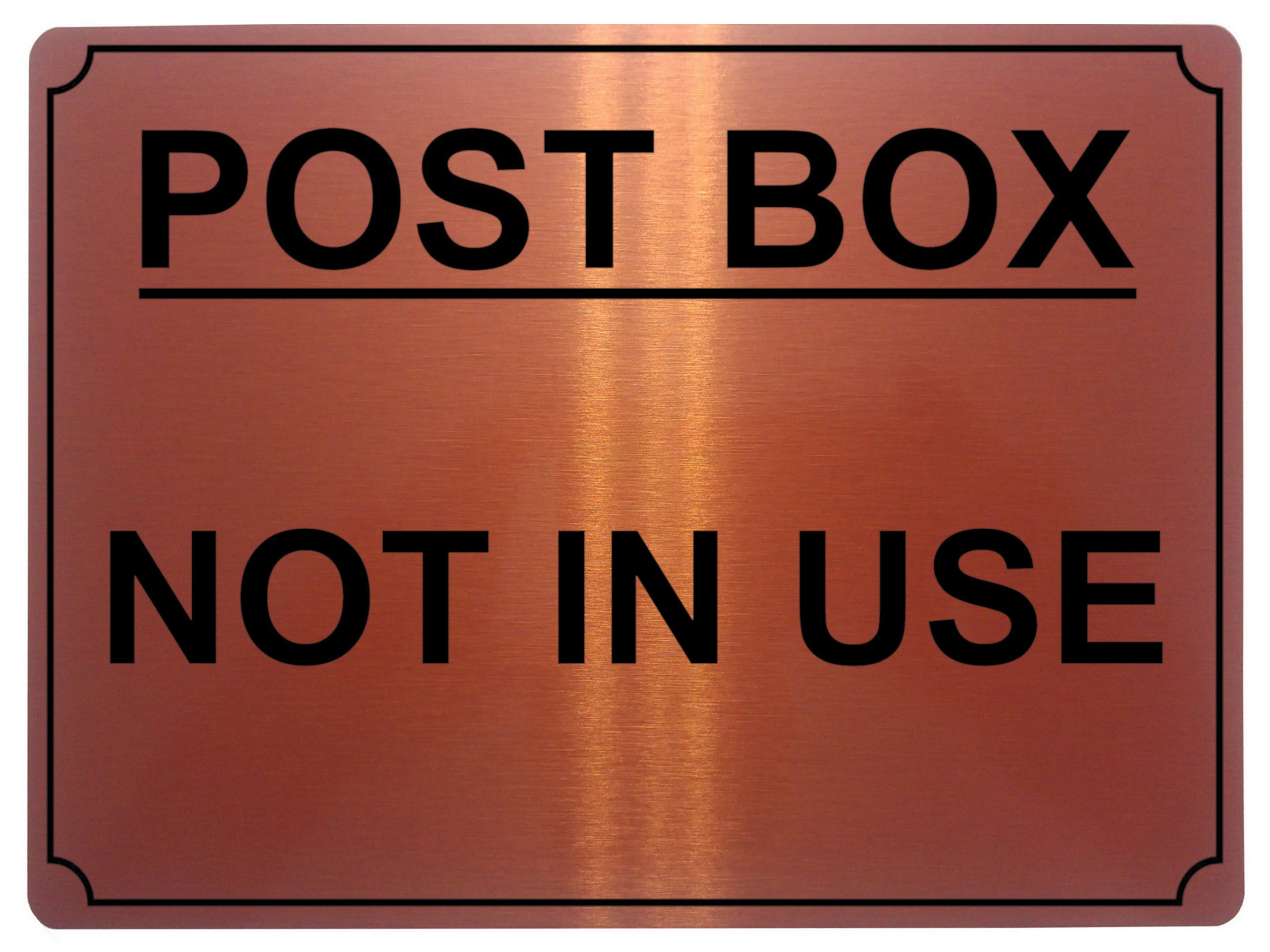 857 POST BOX NOT IN USE Metal Aluminium Plaque Sign Door House Office Parcels