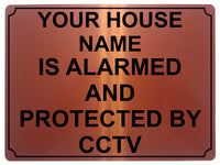 509 Custom Personalised CCTV ALARMED AND PROTECTED Metal Aluminium Sign Plaque Door House