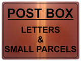 832 POST BOX LETTERS & SMALL PARCELS Metal Aluminium Plaque Sign House Gate Door