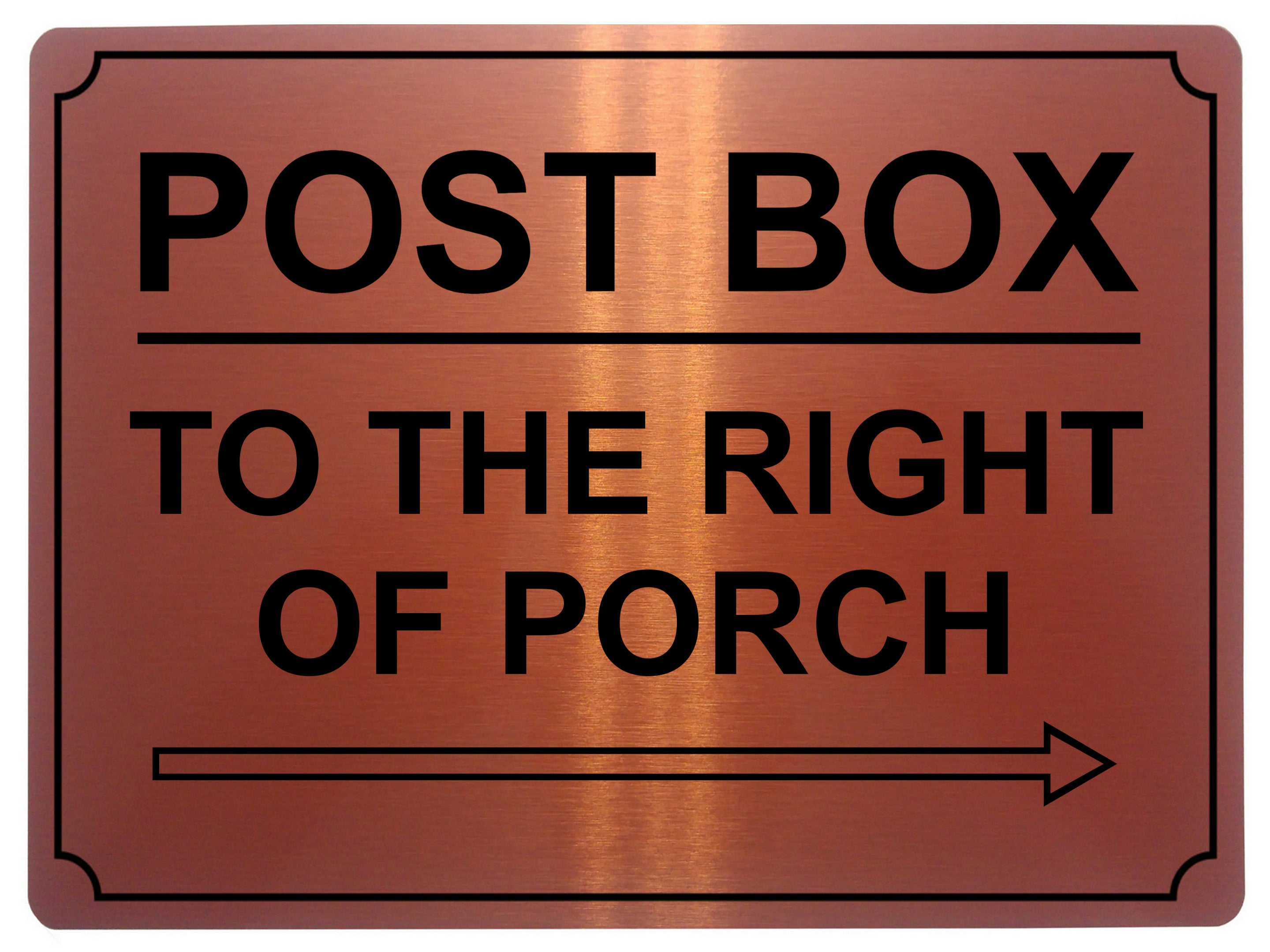 547 POST BOX TO THE RIGHT OF PORCH Metal Aluminium Plaque Sign House Office Parcels Letters