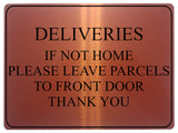 723 DELIVERIES IF NOT HOME LEAVE PARCELS TO FRONT DOOR Metal Aluminium Sign Plaque House