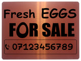 809 Custom Personalised Fresh EGGS FOR SALE Metal Aluminium Plaque Sign Door Gate House Farm