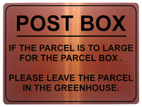 1273 POST BOX IF THE PARCEL IS TOO LARGE.. Metal Aluminium Plaque Sign House Door Gate