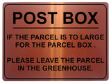 1273 POST BOX IF THE PARCEL IS TOO LARGE.. Metal Aluminium Plaque Sign House Door Gate