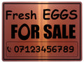 810 Custom Personalised Fresh EGGS FOR SALE Metal Aluminium Plaque Sign Door Gate House Farm