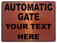 744 Custom Personalised AUTOMATIC GATE Safety Metal Aluminium Plaque Sign House Office