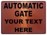 744 Custom Personalised AUTOMATIC GATE Safety Metal Aluminium Plaque Sign House Office