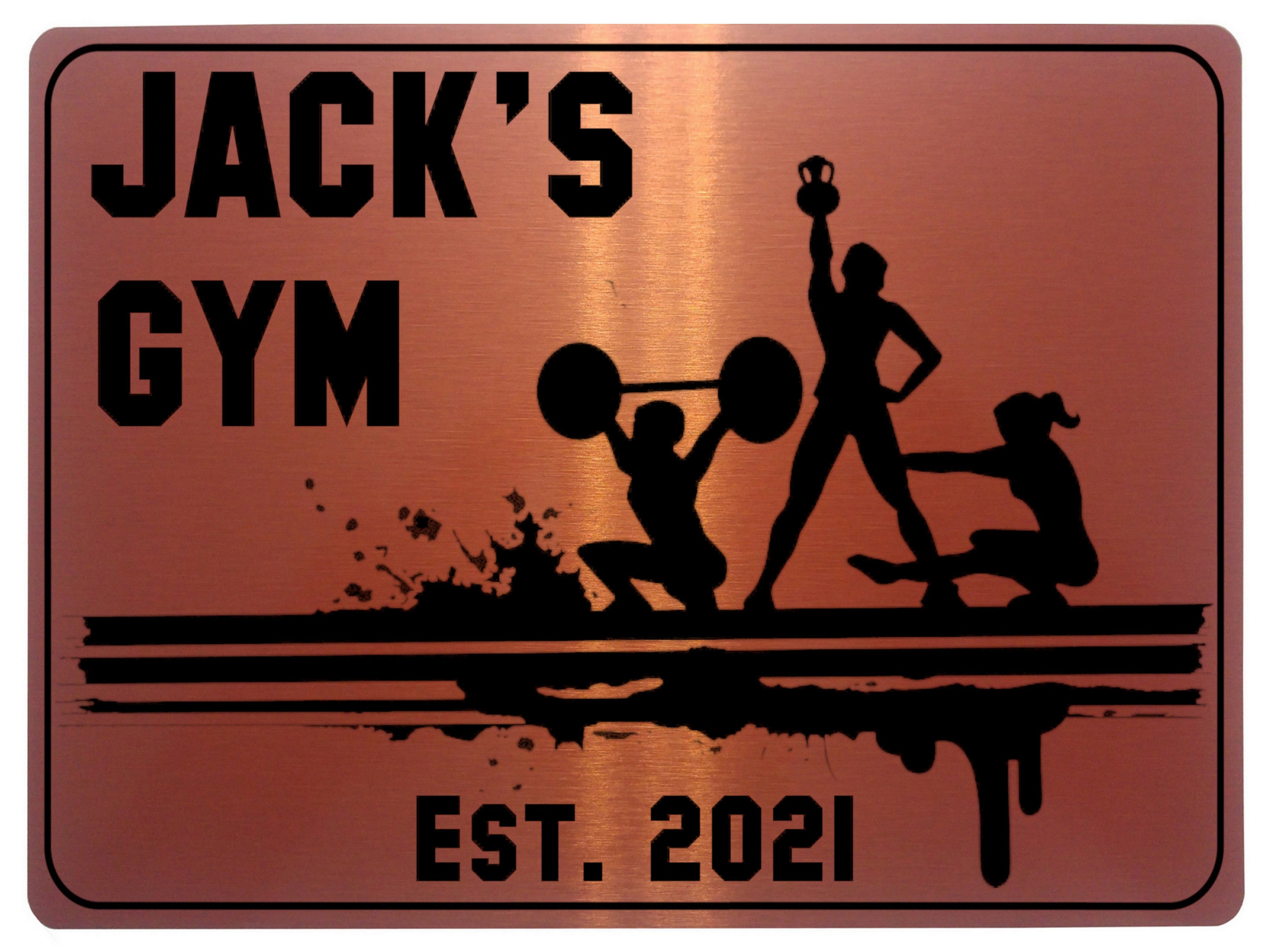 870 Custom Personalised Name's Gym Metal Aluminium Sign Plaque Fitness Door Wall