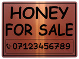 820 Personalised HONEY FOR SALE Metal Aluminium Plaque Sign Door Gate House Farm