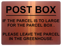 1272 POST BOX IF THE PARCEL IS TOO LARGE.. Metal Aluminium Plaque Sign House Door Gate