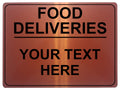 690 Custom Personalised Text FOOD DELIVERIES Metal Aluminium Sign Plaque House Office Door Gate