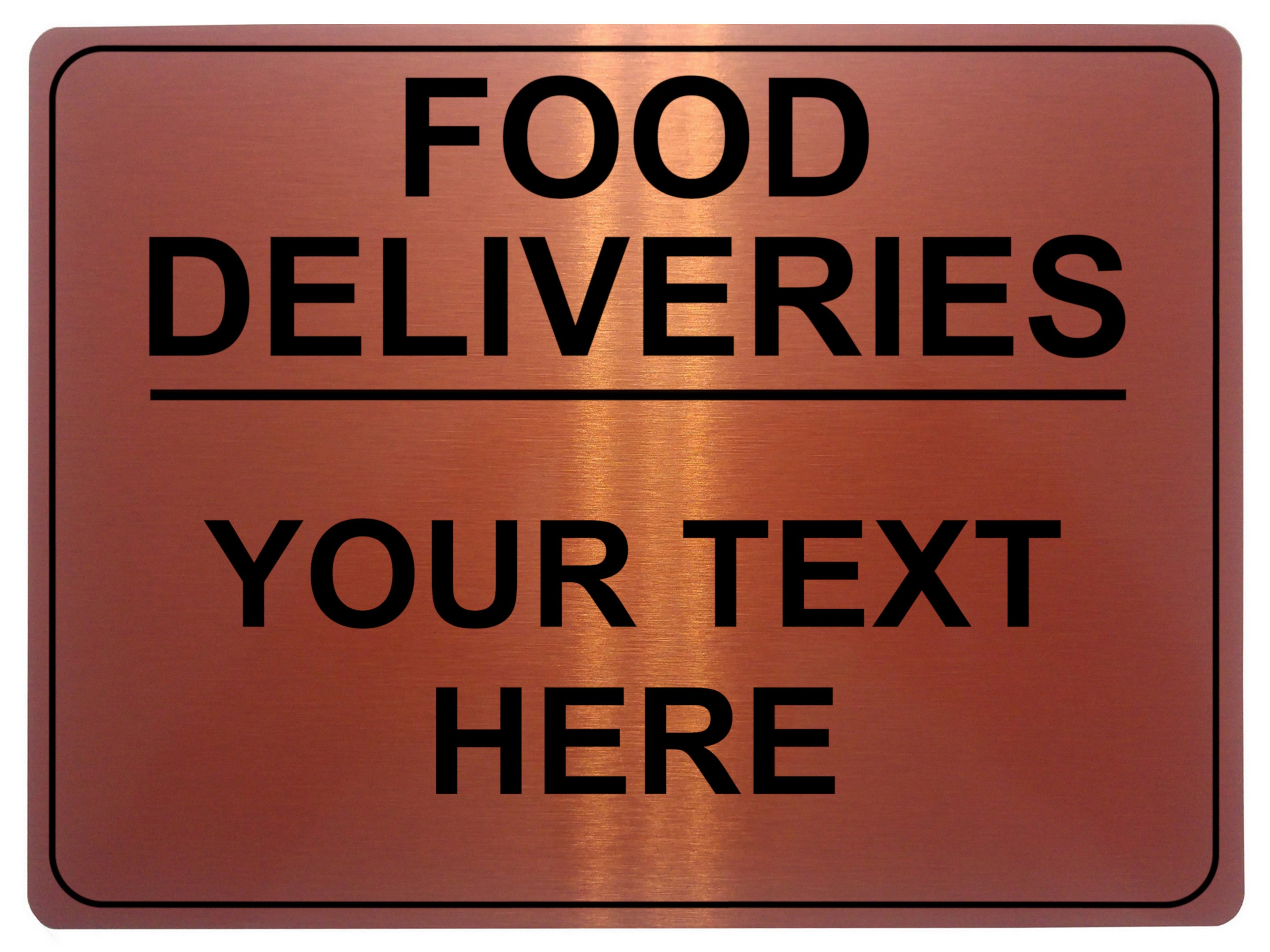 690 Custom Personalised Text FOOD DELIVERIES Metal Aluminium Sign Plaque House Office Door Gate