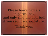 738 Please leave parcels in parcel box Ring Doorbell Metal Aluminium Plaque Sign House Office Letters