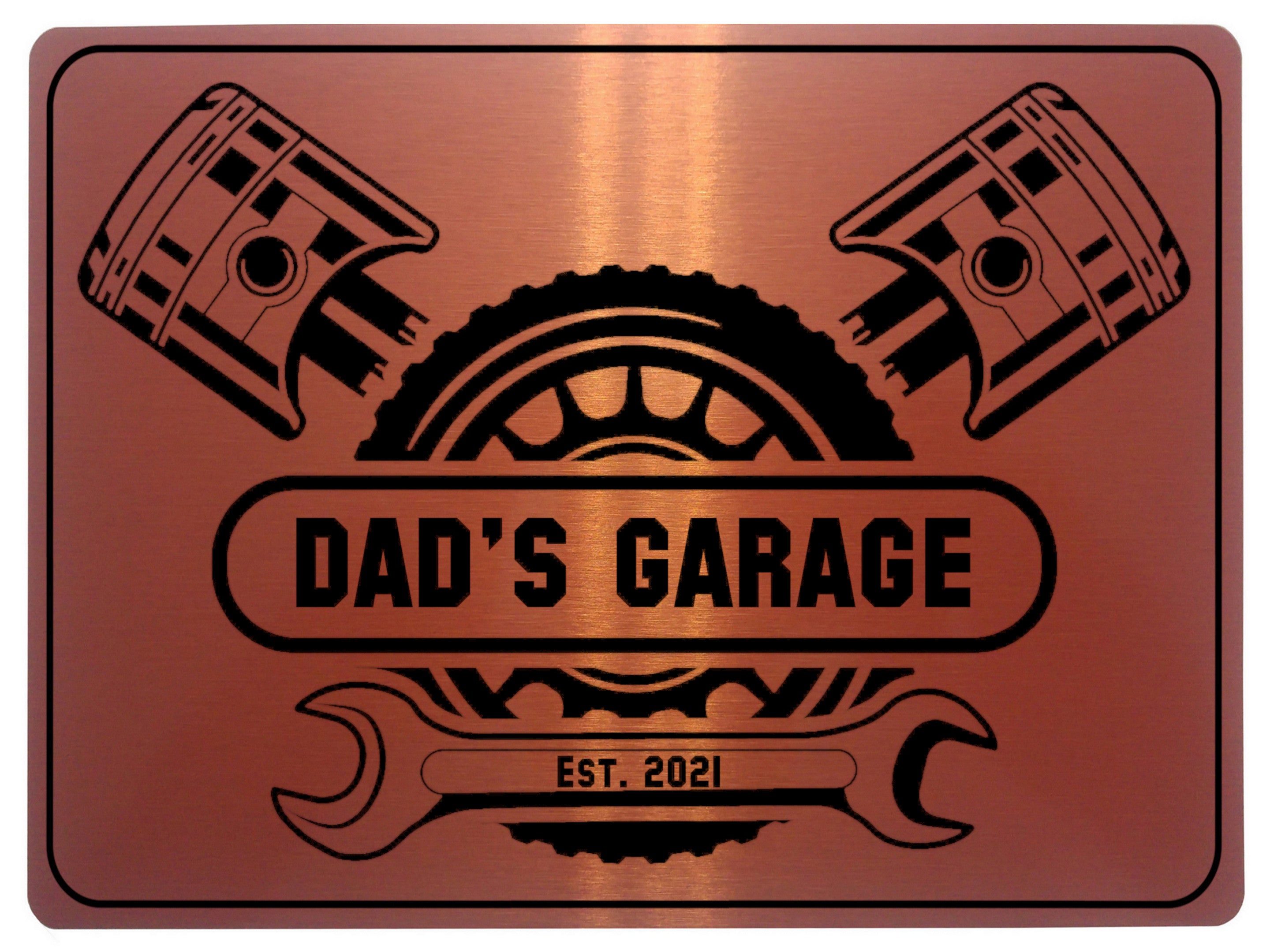 696 Custom Personalised DAD'S GARAGE Car Metal Aluminium Sign Plaque Door Wall Gate