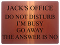 647 Personalised Name's Office DO NOT DISTURB I'M BUSY Funny Metal Aluminium Plaque Sign House
