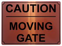 512 CAUTION MOVING GATE Metal Aluminium Door Sign Plaque For House Office Pub