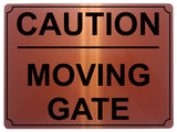 512 CAUTION MOVING GATE Metal Aluminium Door Sign Plaque For House Office Pub