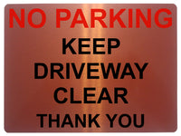 535 NO PARKING KEEP DRIVEWAY CLEAR Metal Aluminium Plaque Sign Door Gate House