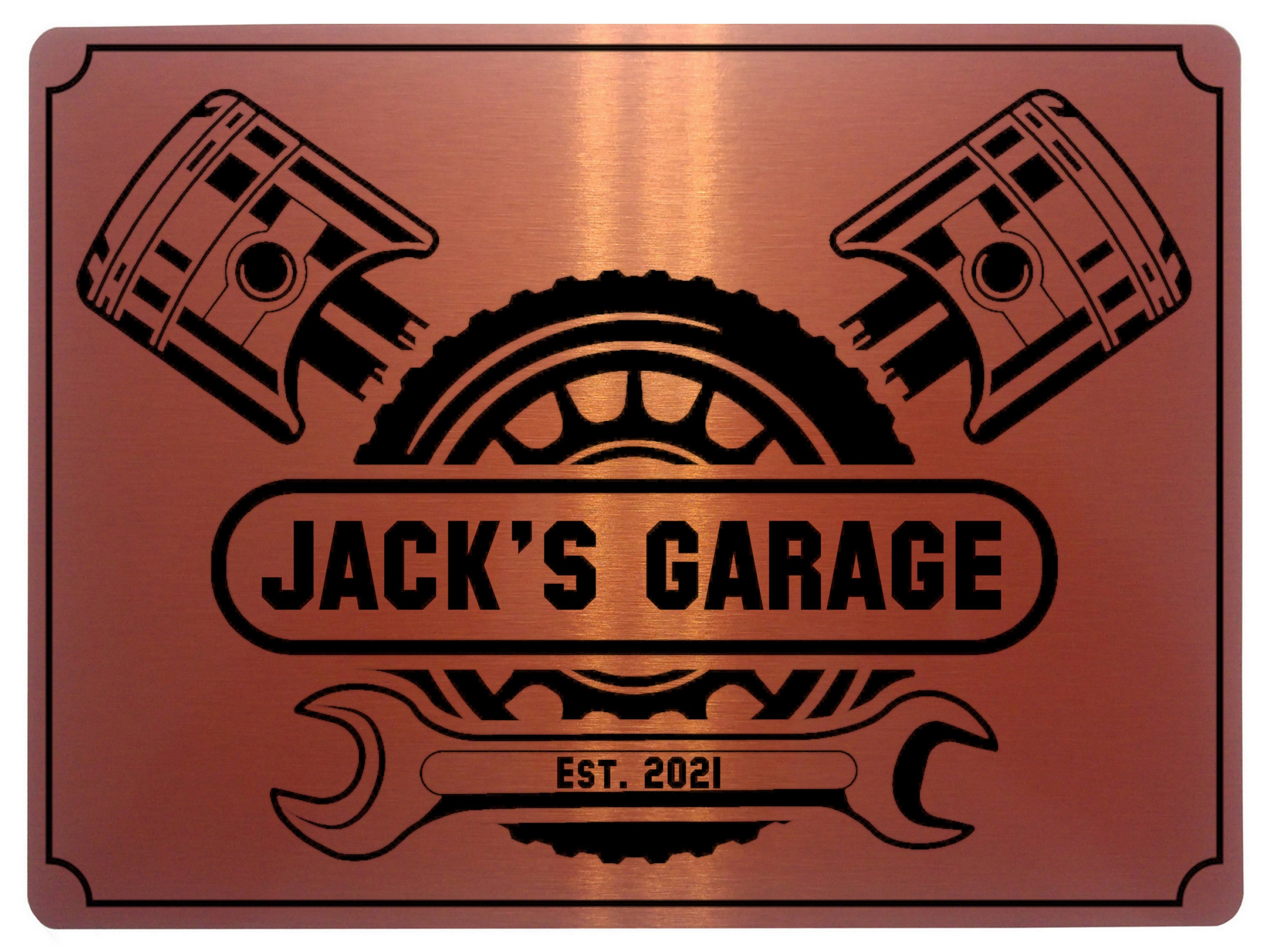 694 Custom Personalised NAME'S GARAGE Car Metal Aluminium Sign Plaque Door Wall Gate