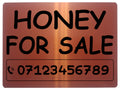 819 Personalised HONEY FOR SALE Metal Aluminium Plaque Sign Door Gate House Farm