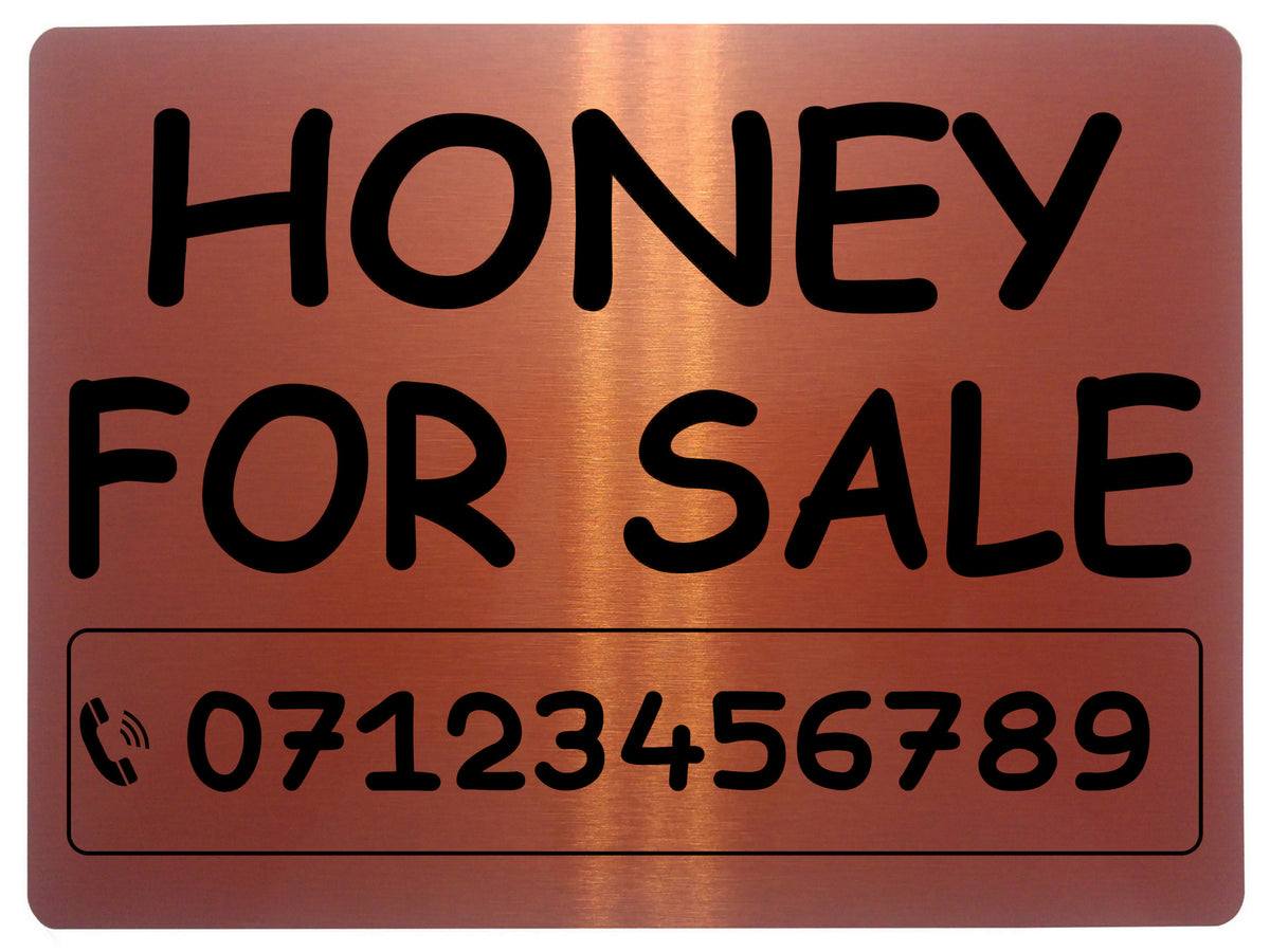 819 Personalised HONEY FOR SALE Metal Aluminium Plaque Sign Door Gate ...