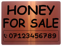 819 Personalised HONEY FOR SALE Metal Aluminium Plaque Sign Door Gate House Farm