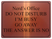 646 Nerd's Office DO NOT DISTURB I'M BUSY Funny Metal Aluminium Plaque Sign Door House