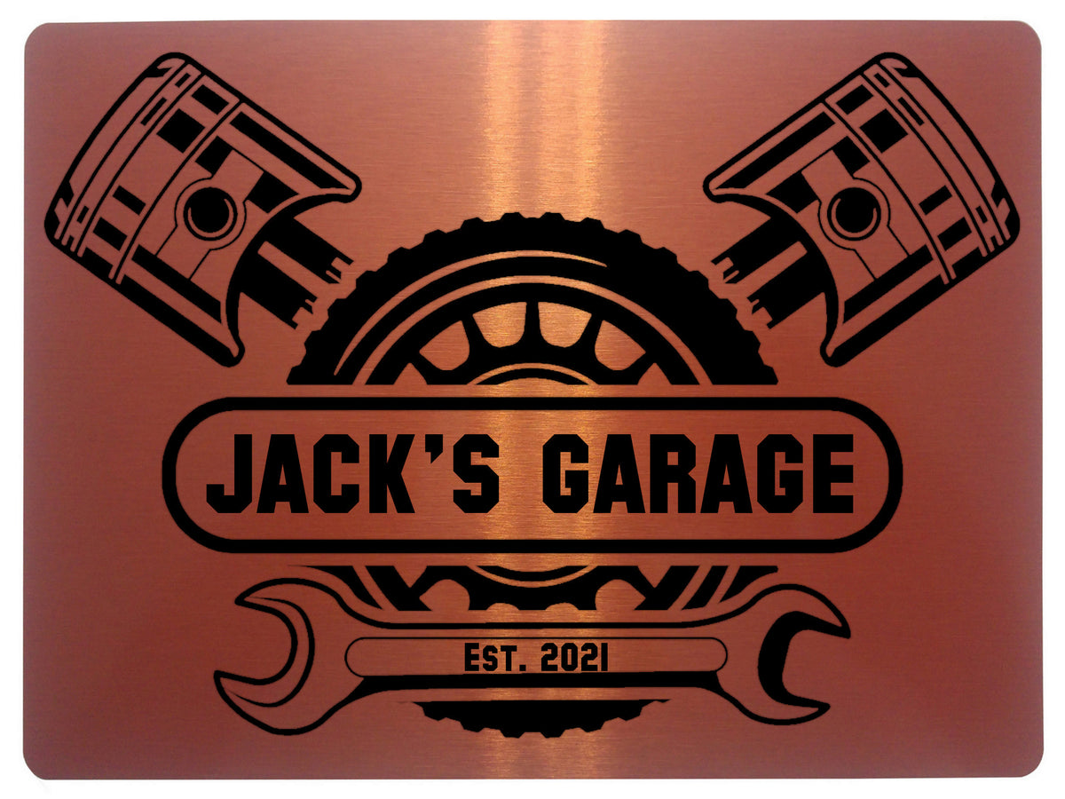 693 Custom Personalised NAME'S GARAGE Car Metal Aluminium Sign Plaque Door Wall Gate