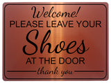 1279 Welcome Please Leave Your Shoes At The Door Metal Aluminium Plaque Sign House Wall