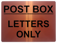 852 POST BOX LETTERS ONLY Metal Aluminium Plaque Sign Door House Office Parcels