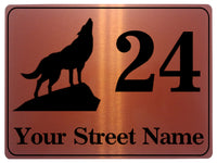 802 Custom Personalised Address Wolf Metal Plaque Sign For Door Wall House Office Gate