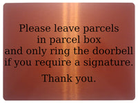 737 Please leave parcels in parcel box Ring Doorbell Metal Aluminium Plaque Sign House Office Letters