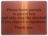 737 Please leave parcels in parcel box Ring Doorbell Metal Aluminium Plaque Sign House Office Letters